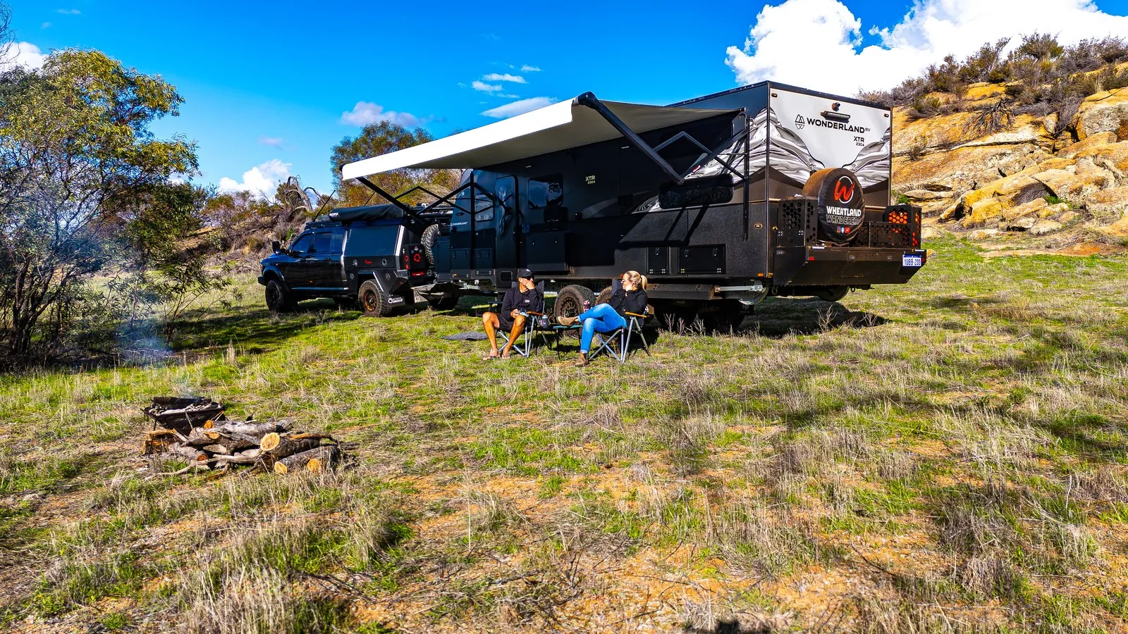 The Wheatland Wanderers at camp with their Wonderland RV XTR